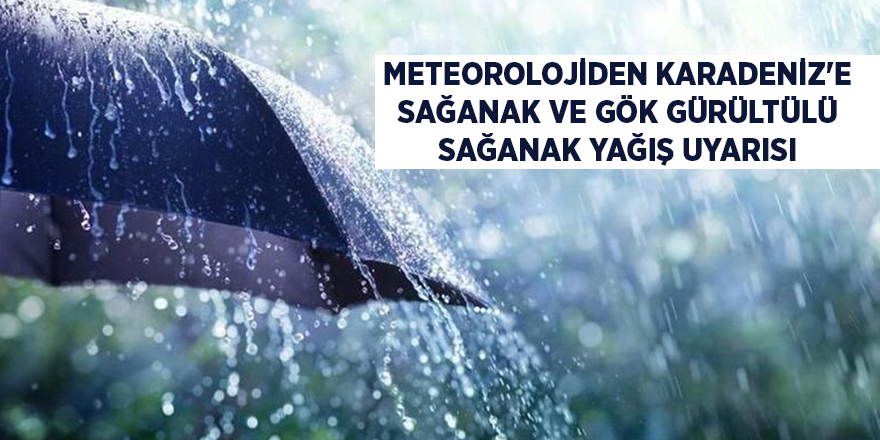 Meteorolojiden Karadeniz'e sağanak ve gök gürültülü sağanak yağış uyarısı