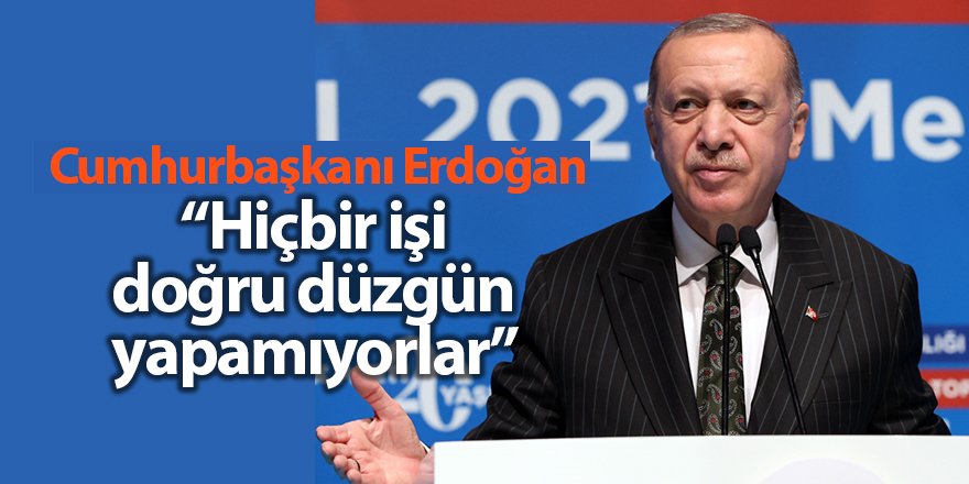 Cumhurbaşkanı Erdoğan: "Hiçbir işi doğru düzgün yapamıyorlar"