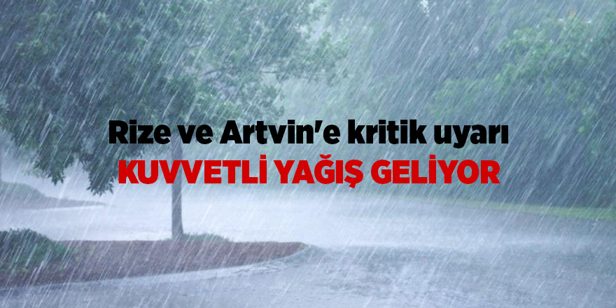 Rize ve Artvin'e kritik uyarı! Kuvvetli yağış geliyor