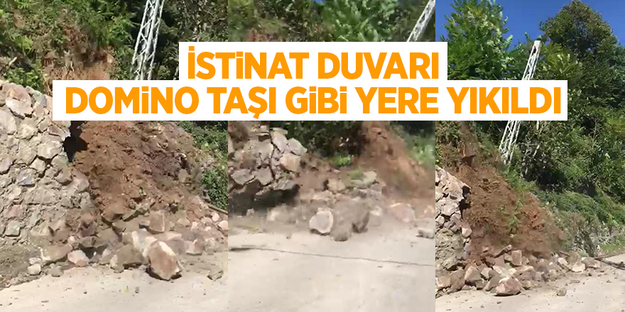 İstinat duvarı domino taşı gibi yere yıkıldı