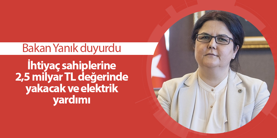 İhtiyaç sahiplerine 2,5 milyar TL değerinde yakacak ve elektrik yardımı