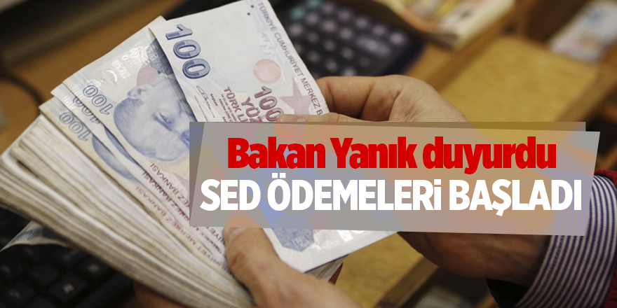 Bakan Yanık duyurdu! SED ödemeleri başladı