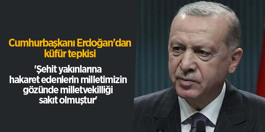 Cumhurbaşkanı Erdoğan'dan küfür tepkisi