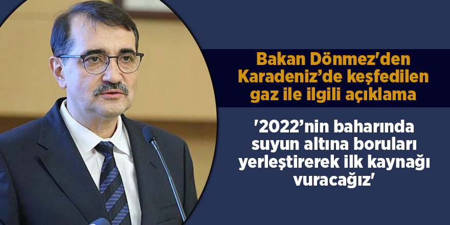 Bakan Dönmez'den Karadeniz’de keşfedilen gaz ile ilgili açıklama