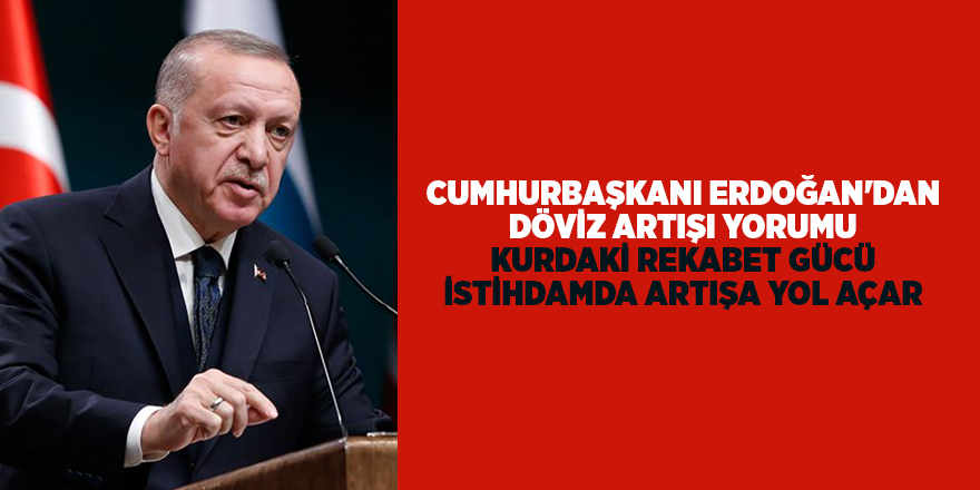 Cumhurbaşkanı Erdoğan'dan döviz artışı yorumu Kurdaki rekabet gücü istihdamda artışa yol açar