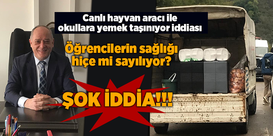 Canlı hayvan aracı ile okullara yemek taşınıyor iddiası