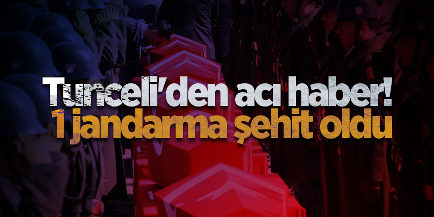 Tunceli'den acı haber! 1 jandarma şehit oldu