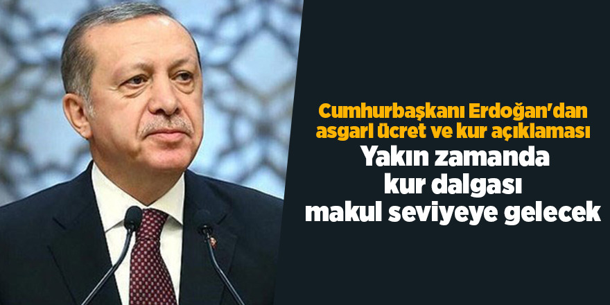 Cumhurbaşkanı Erdoğan'dan asgari ücret ve kur açıklaması! Yakın zamanda kur dalgası makul seviyeye gelecek