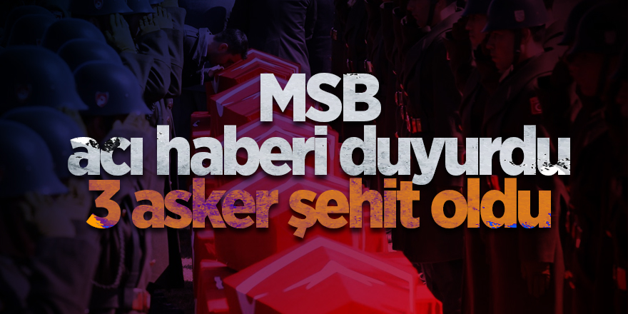 MSB acı haberi duyurdu! 3 asker şehit oldu