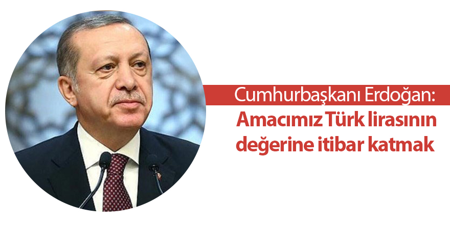 Cumhurbaşkanı Erdoğan:  Amacımız Türk lirasının değerine itibar katmak