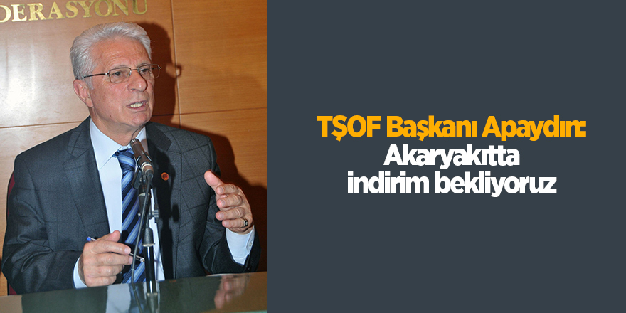 TŞOF Başkanı Apaydın: Akaryakıtta indirim bekliyoruz