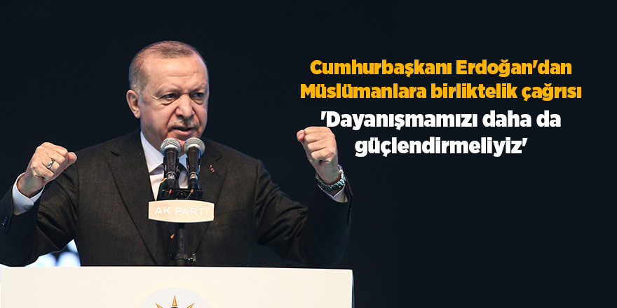 Cumhurbaşkanı Erdoğan'dan Müslümanlara birliktelik çağrısı