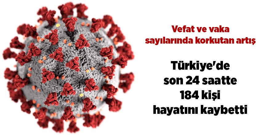 Korona virüsten son 24 saatte 184  kişi vefat etti