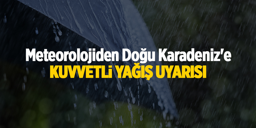 Meteorolojiden Doğu Karadeniz'e kuvvetli yağış uyarısı