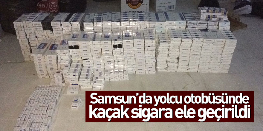 Samsun'da yolcu otobüsünde kaçak sigara ele geçirildi