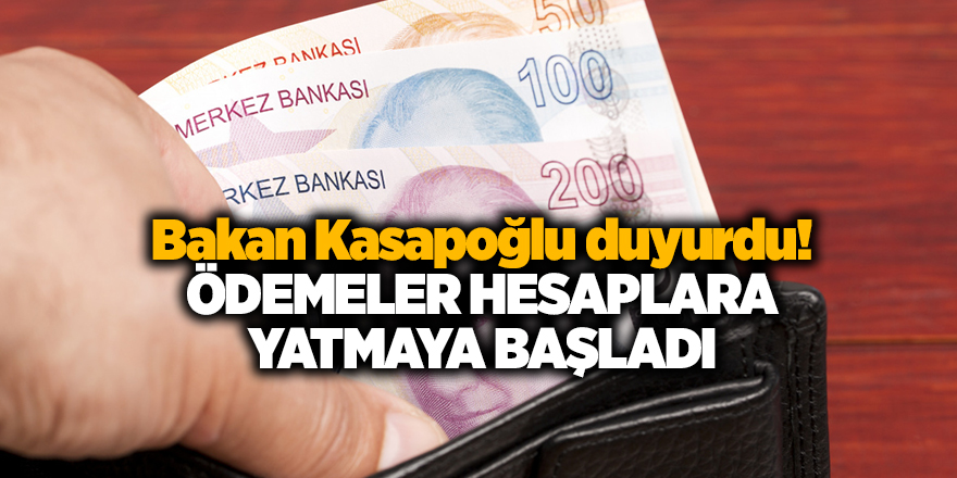 Bakan Kasapoğlu duyurdu! Ödemeler hesaplara yatmaya başladı