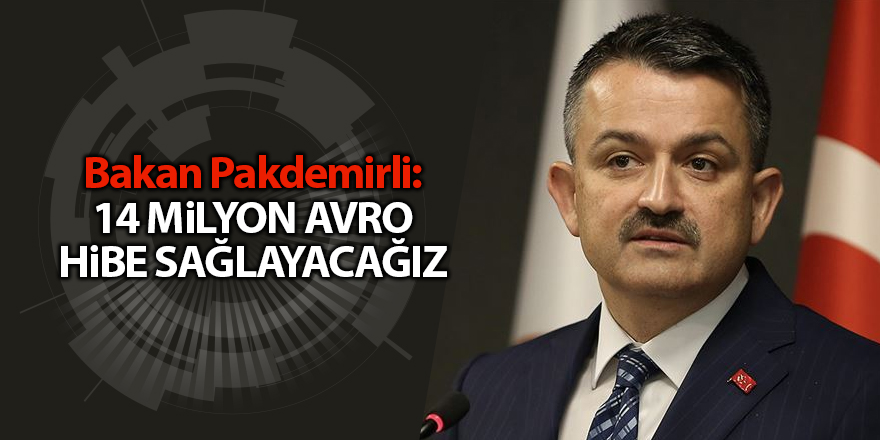 Bakan Pakdemirli: 14 milyon avro hibe sağlayacağız