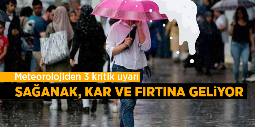 Meteorolojiden 3 kritik uyarı