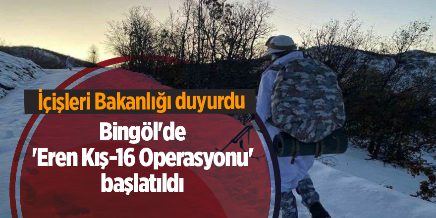 Bingöl'de 'Eren Kış-16 Operasyonu' başlatıldı