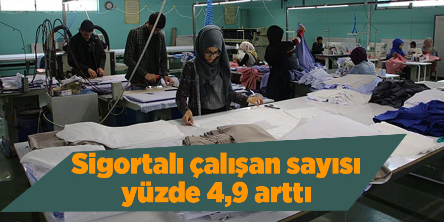 Sigortalı çalışan sayısı yüzde 4,9 arttı