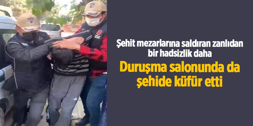 Şehit mezarlarına saldıran zanlıdan bir hadsizlik daha