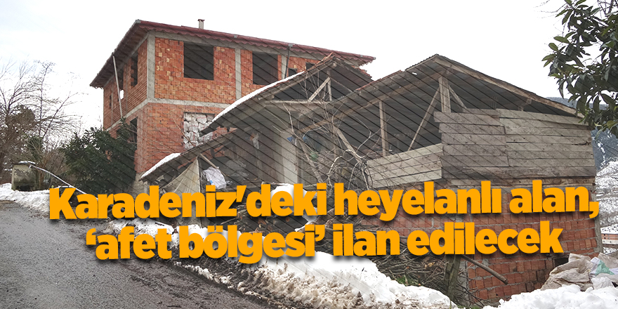 Karadeniz'deki heyelanlı alan, ‘afet bölgesi’ ilan edilecek