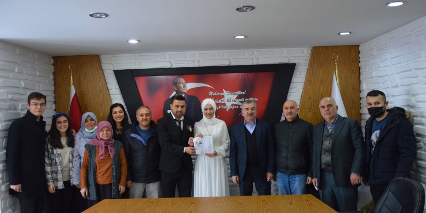 Samsun'da çiftler 02.02.2022'de mutluluğa "evet" dedi