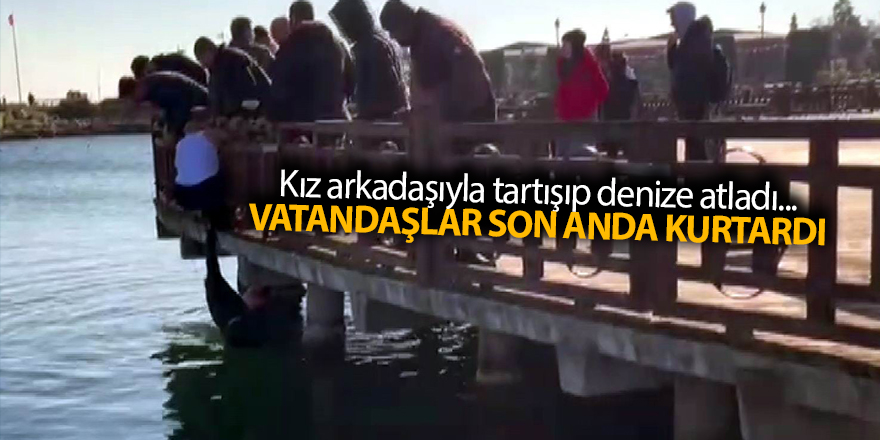 Kız arkadaşıyla tartışıp denize atladı... Vatandaşlar son anda kurtardı - samsun haber