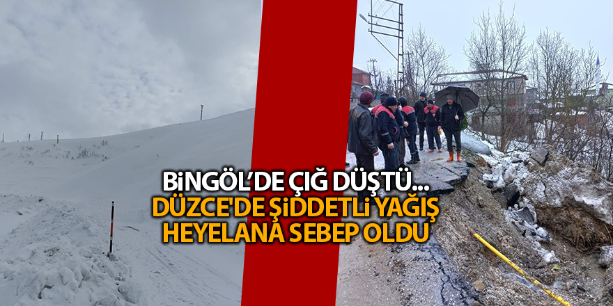 Bingöl’de çığ düştü... Düzce'de şiddetli yağış heyelana sebep oldu