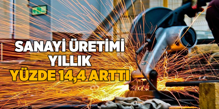 Sanayi üretimi yıllık yüzde 14,4 arttı