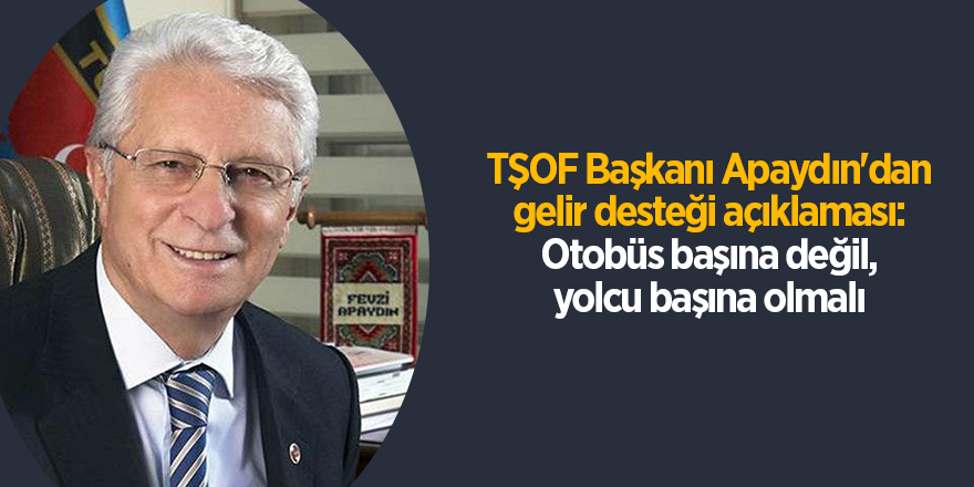 TŞOF Başkanı Apaydın'dan gelir desteği açıklaması: Otobüs başına değil, yolcu başına olmalı