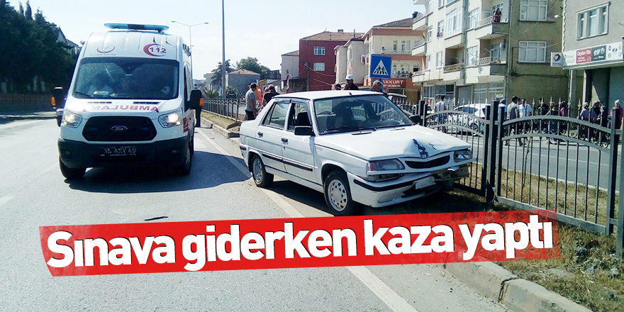 Sınava giderken otomobille yayaya çarptı