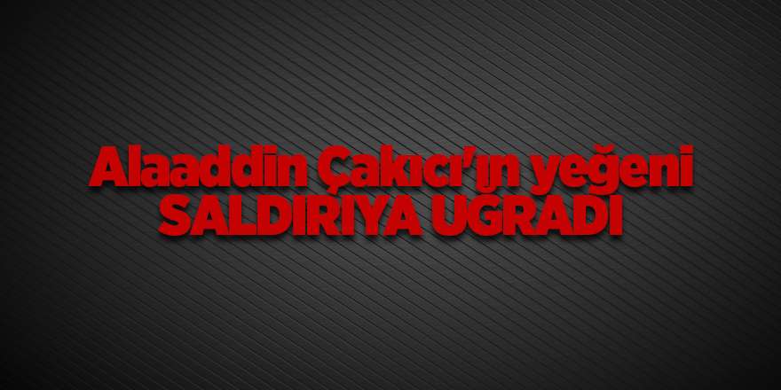 Alaaddin Çakıcı'ın yeğeni saldırıya uğradı