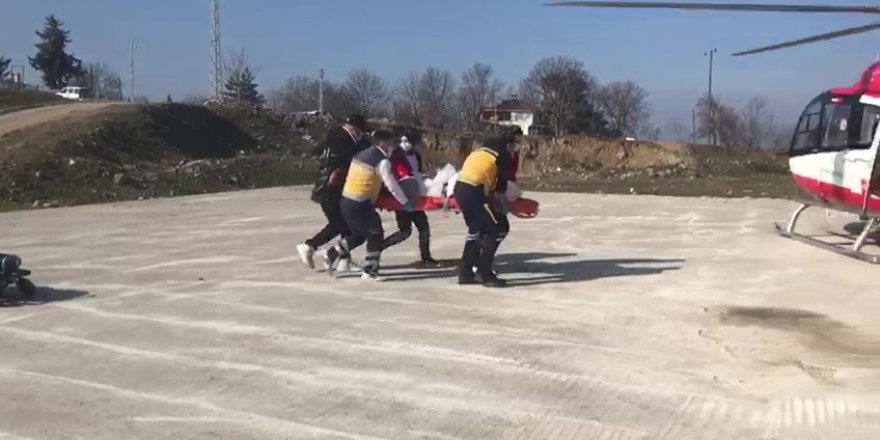 Samsun'da ambulans helikopter zamanla yarıştı - samsun haber