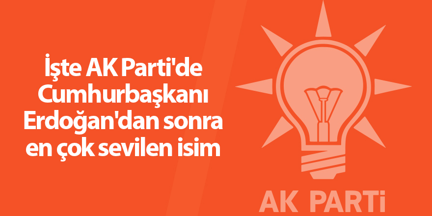 İşte AK Parti'de Cumhurbaşkanı Erdoğan'dan sonra en çok sevilen isim