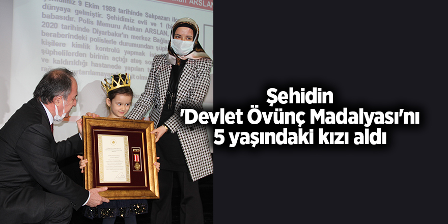 Şehidin 'Devlet Övünç Madalyası'nı 5 yaşındaki kızı aldı - samsun haber