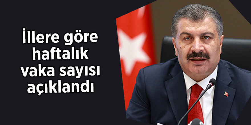 İllere göre haftalık vaka sayısı açıklandı