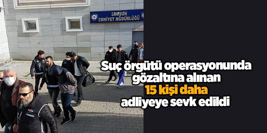 Suç örgütü operasyonunda gözaltına alınan 15 kişi daha adliyeye sevk edildi - samsun haber