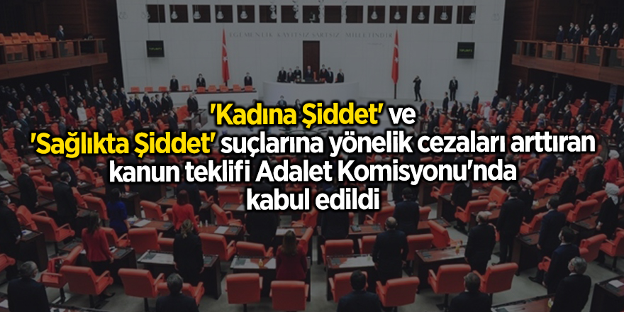 'Kadına Şiddet' ve 'Sağlıkta Şiddet' suçlarına yönelik cezaları arttıran kanun teklifi Adalet Komisyonu'nda kabul edildi