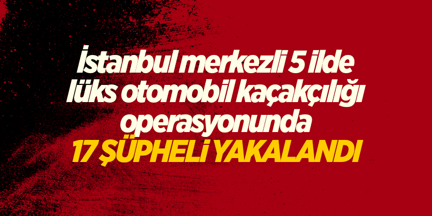 İstanbul merkezli 5 ilde lüks otomobil kaçakçılığı operasyonunda 17 şüpheli yakalandı