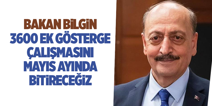 Bakan Bilgin: 3600 ek gösterge çalışmasını Mayıs ayında bitireceğiz