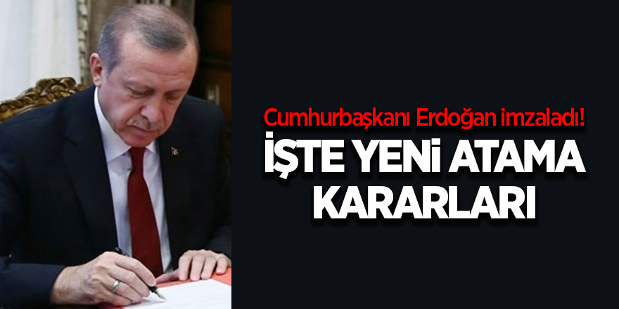 Cumhurbaşkanı Erdoğan imzaladı! İşte yeni atama kararları