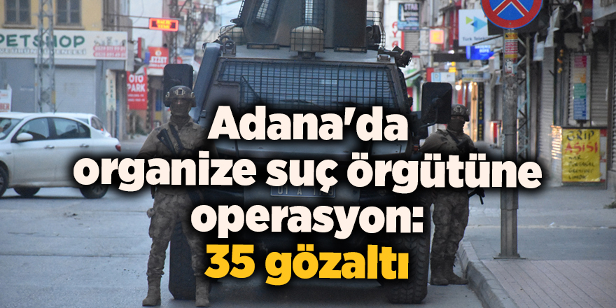 Adana'da organize suç örgütüne operasyon: 35 gözaltı