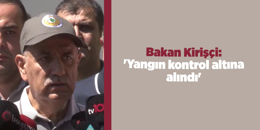 Bakan Kirişçi: 'Yangın kontrol altına alındı'