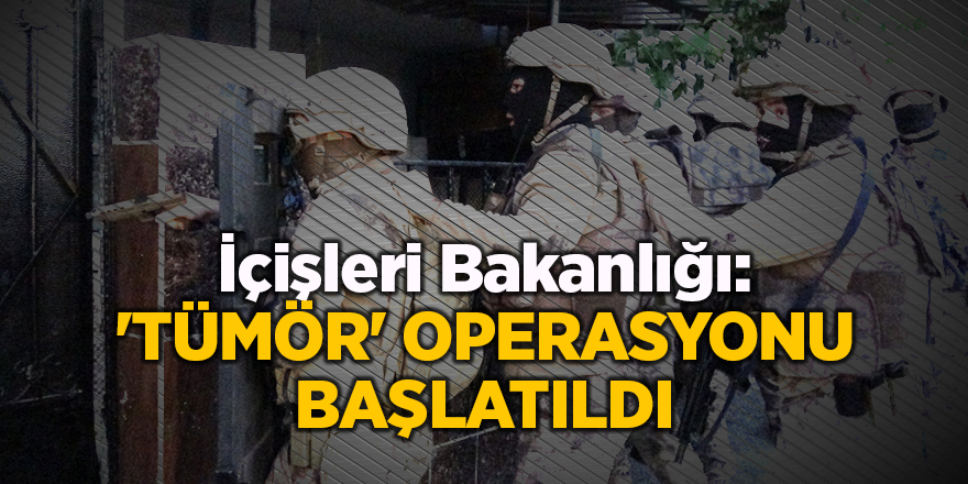 İçişleri Bakanlığı: 'Tümör' operasyonu başlatıldı