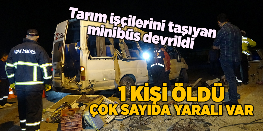 Tarım işçilerini taşıyan minibüs devrildi