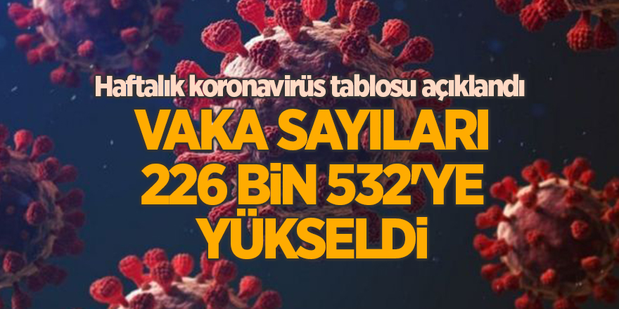 Haftalık koronavirüs tablosu açıklandı