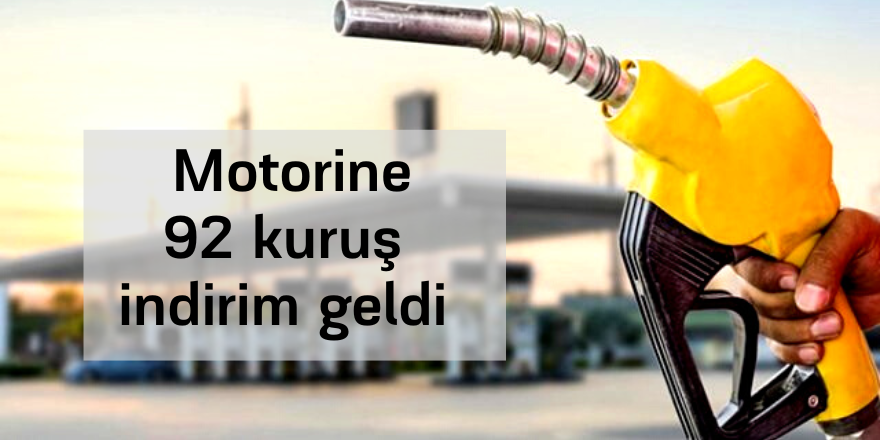 Araç sahiplerine müjde  Motorine 92 kuruş indirim geldi