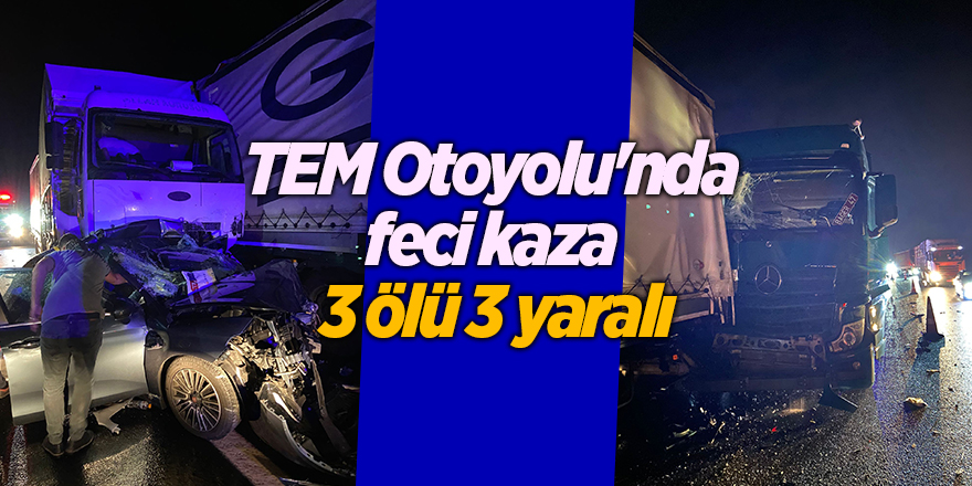 TEM Otoyolu'nda feci kaza!  3 ölü 3 yaralı