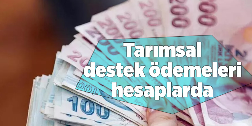 Tarımsal destek ödemeleri hesaplarda